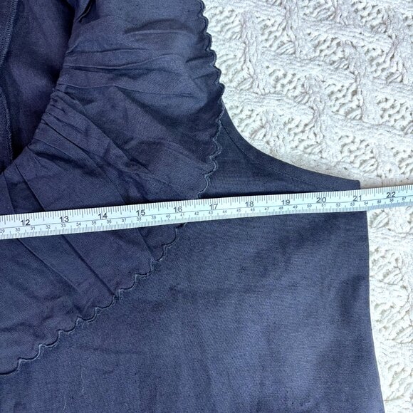 Maria Stanley Anthropologie Cascada Ruffle Jumpsuit, Black Wide Leg Romper, Sz L - Picture 8 of 12